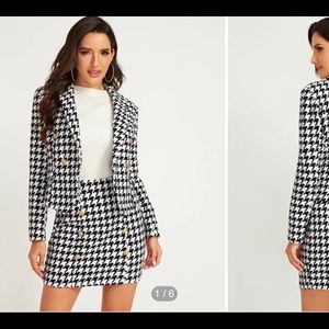 Two piece blazer and skirt set